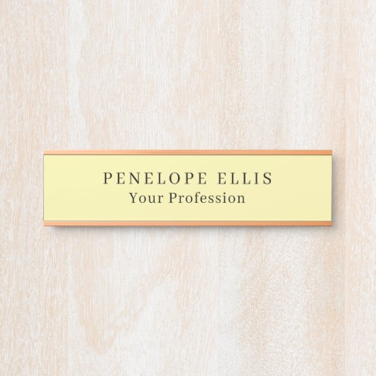 Crème Kleur Unieke Originele Klassieke Professiona Deurbordje (Voorkant)