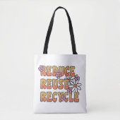 Crème Kleurrijke Tekst Tote Bag (Voorkant)