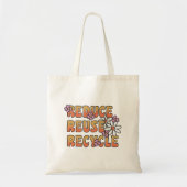 Crème Kleurrijke Tekst Tote Bag (Voorkant)