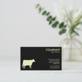 Crème Koe Symbool - zwart Visitekaartje (Staand voorkant)