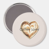 Crème Koffie Hart Magneet (Voorkant / Achterkant)