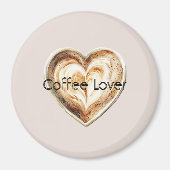 Crème Koffie Hart Magneet (Voorkant)