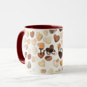 Crème Koffieboon Harten Mok (Voorkant links)