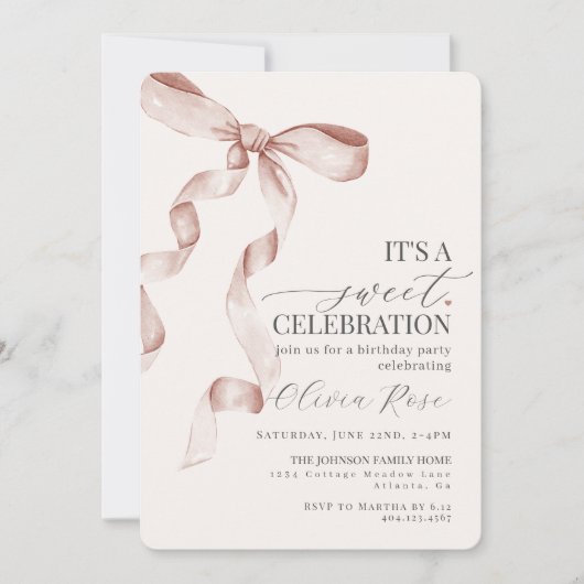 Crème Kokoette Strik Meisje Verjaardagsfeest Uitno (Voorkant)