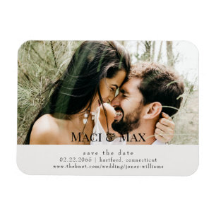 Crème Koppel Foto Bruiloft Save the Date Magneet