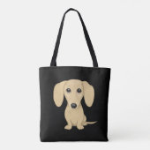 Crème Kortharige teckel Wiener Hondenliefhebber Tote Bag (Achterkant)