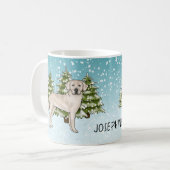 Crème Labrador Retriever Hond Kerstmis Custom Naam Koffiemok (Voorkant links)