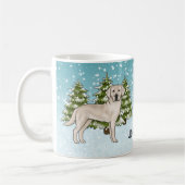 Crème Labrador Retriever Hond Kerstmis Custom Naam Koffiemok (Links)