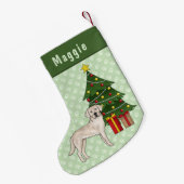 Crème Labrador Retriever Hond met kerstboom Kleine Kerstsok (Achterkant (Hangend))