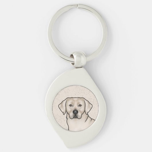 Crème Labrador Retriever Kunst Cute Lab Hond Hoofd Sleutelhanger (Voorkant)