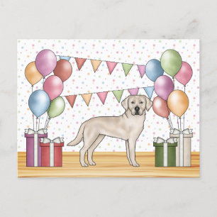 Crème Labrador Retriever Lab Hond Kleurrijke Verja Briefkaart