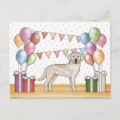 Crème Labrador Retriever Lab Hond Kleurrijke Verja Briefkaart (Voorkant)