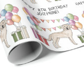 Crème Labrador Retriever Lab Hond Kleurrijke Verja Cadeaupapier (Rol Hoek)
