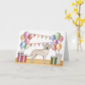 Crème Labrador Retriever Lab Hond Kleurrijke Verja Kaart (Gele Bloem)