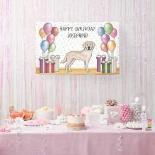 Crème Labrador Retriever Lab Hond Kleurrijke Verja Spandoek