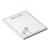 Crème Labrador Retriever Lab Hond met aangepaste n Notitieblok (Schuin)