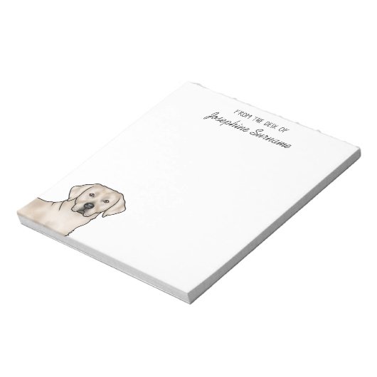 Crème Labrador Retriever Lab Hond met aangepaste n Notitieblok (Linkerzijde)