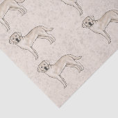 Crème Labrador Retriever Lab Hond Print Patroon Tissuepapier (Detail)