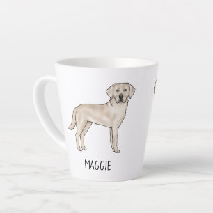 Crème Labrador Retriever Schattige Lab Uw Naam Latte Mok