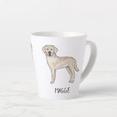 Crème Labrador Retriever Schattige Lab Uw Naam Latte Mok (Rechterhoek)