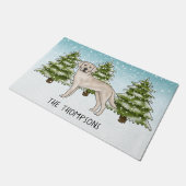 Crème Labradors Retriever Hond Aangepaste Blauwe K Deurmat (Schuin)