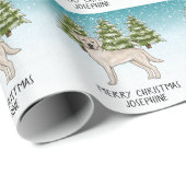 Crème Labradors Retriever Hond Kerst Aangepaste Te Cadeaupapier (Rol Hoek)
