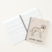 Crème Labradors Retriever Lab Hond Aangepaste Naam Notitieboek (Binnen)