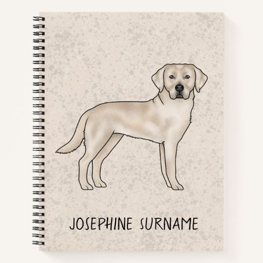 Crème Labradors Retriever Lab Hond Aangepaste Naam Notitieboek (Voorkant)