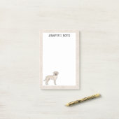Crème Labradors Retriever Lab Hond Aangepaste Naam Post-it® Notes (Op bureau)