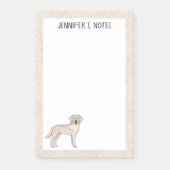 Crème Labradors Retriever Lab Hond Aangepaste Naam Post-it® Notes (Voorkant)