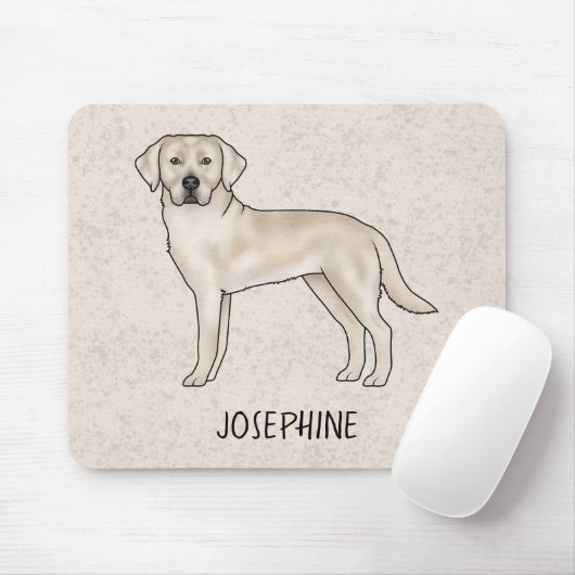 Crème Labradors Retriever Lab Hond Met Aangepaste Muismat (Met muis)