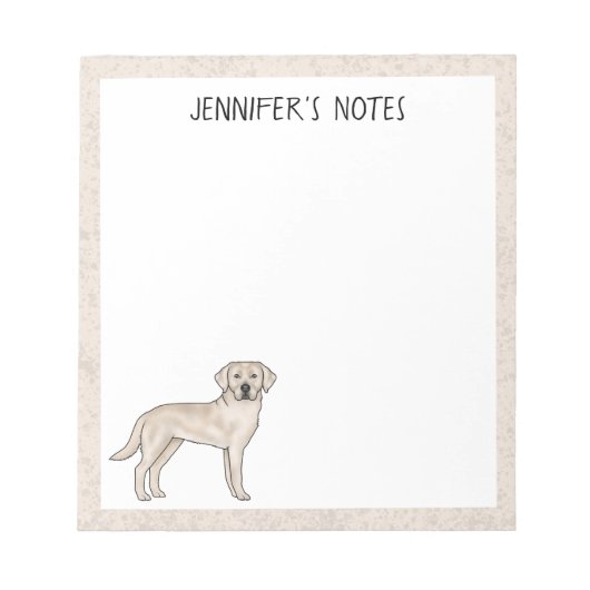Crème Labradors Retriever Lab Hond Met Aangepaste Notitieblok (Voorkant)