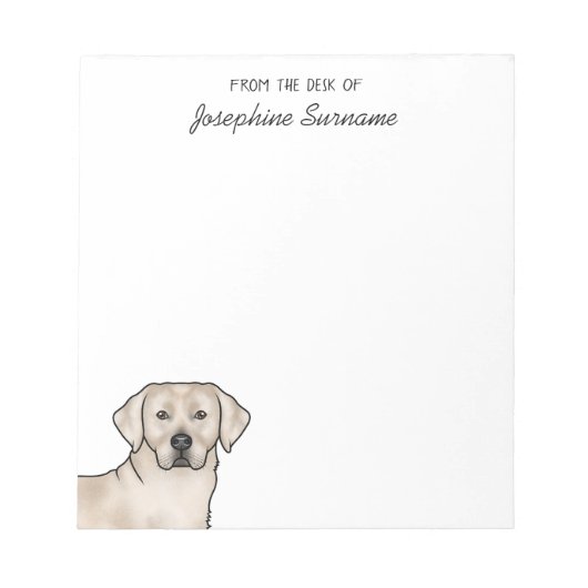 Crème Labradors Retriever Lab Hond Met Aangepaste Notitieblok (Voorkant)