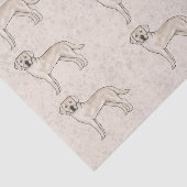 Crème Labradors Retriever Lab Hond Print Patroon Tissuepapier (Detail)