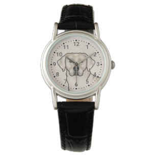 Crème Labradors Retriever Mooie Lab Hond Portret Horloge