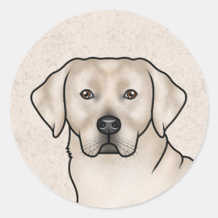 Crème Labradors Retriever Mooie Lab Hond Portret Ronde Sticker