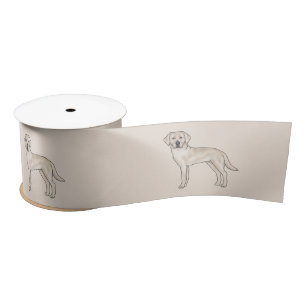Crème Labradors retriever Schattige Cartoon Lab Ho Satijnen Lint