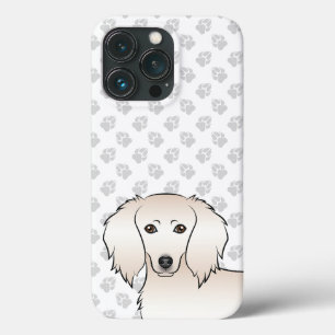 Crème Lange Haren Dachshund Schattige Cartoon Hond Case-Mate iPhone Case