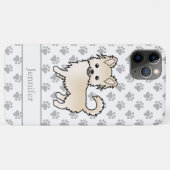 Crème Lange Jas Chihuahua Cartoon Hond & Naam Case-Mate iPhone Case (Achterkant (horizontaal))
