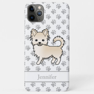 Crème Lange Jas Chihuahua Cartoon Hond & Naam Case-Mate iPhone Case