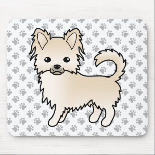 Crème Lange Jas Chihuahua Cartoon Hond & Pootjes Muismat