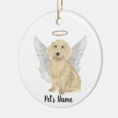 Crème Langharige Dachshund Sympathie Herdenkingska Keramisch Ornament (Links)