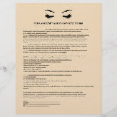 Crème leder EYELASH EXTENSION CONSENT FORM Flyer (Voorkant)