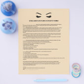 Crème leder EYELASH EXTENSION CONSENT FORM Flyer (Enkel)