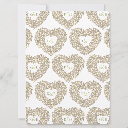 Crème lente tulptulpje met hart bruiloft kaart (Achterkant)