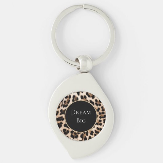 Crème Leopard Dier Sleutelhanger (Voorkant)