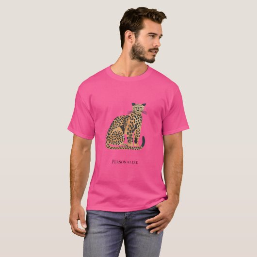 Crème Leopard Dier T-shirt (Voorkant volledig)