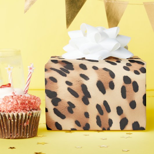 Crème Leopard Dierenprint Cadeaupapier (Verjaardagsfeest)