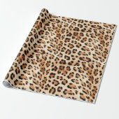 Crème Leopard Dierenprint Cadeaupapier (Uitgerold)