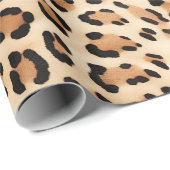 Crème Leopard Dierenprint Cadeaupapier (Rol Hoek)